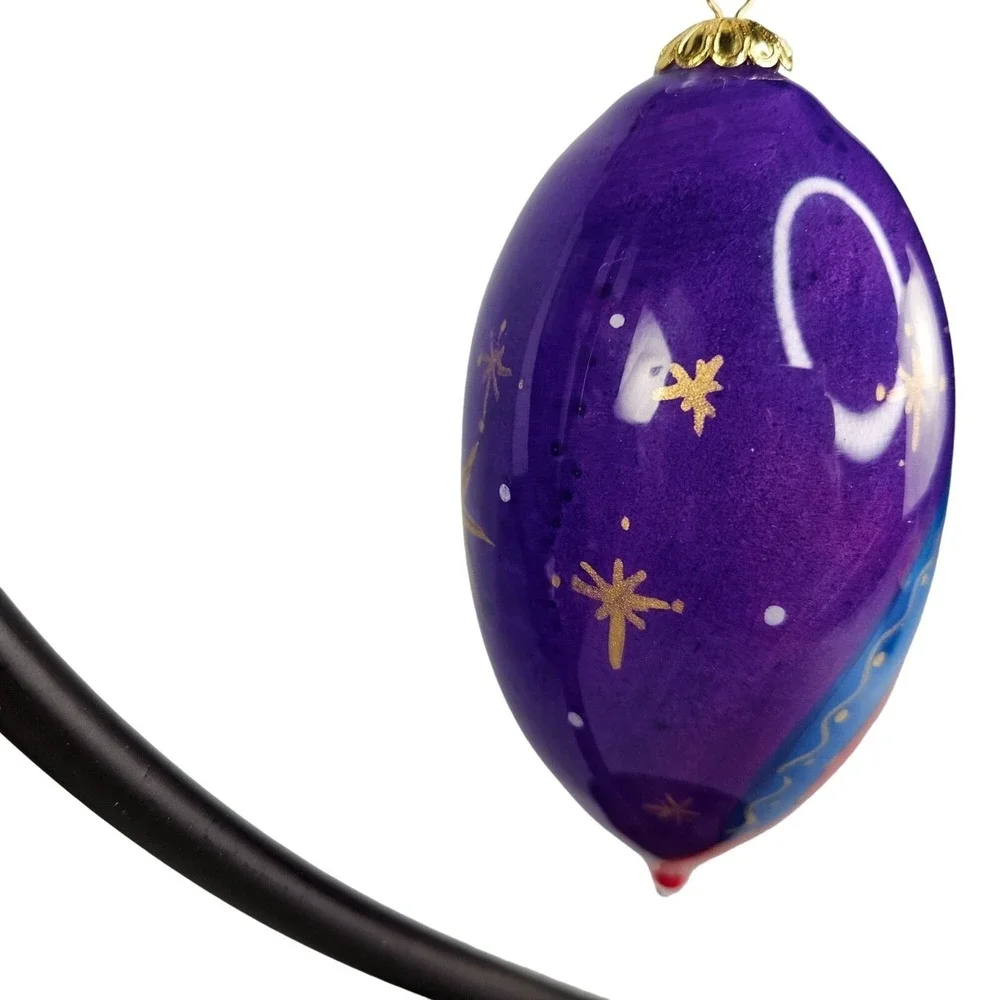 Pier 1 Li Bien Glass Ornament Madonna Jesus Mary 2012 Handpaint Teardrop Gift Bx